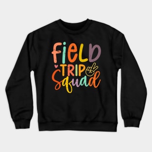 Smile Face Field Trip Squad Retro Groovy Field Day 23 Hippie Crewneck Sweatshirt